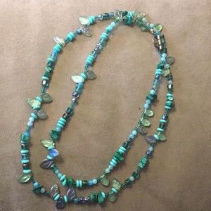 Assorted green beaded necklace
